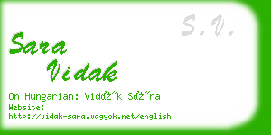 sara vidak business card